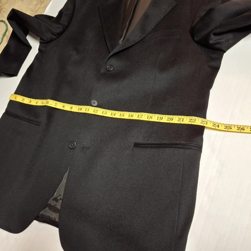 Hathaway Platinum Cashmere Black Suit Blazer Sportcoat Italy   Men Size 44L
